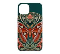 Custodia per iPhone 13 Design floreale stile Art Nouveau con falena dell'Atlante