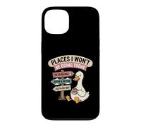 Custodia per iPhone 13 Design "Places I Won't Be Going Today" Lazy Duck