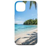 Custodia per iPhone 13 Design scenico tropicale con palme sulla riva dell'oceano