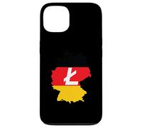 Custodia per iPhone 13 Deutschland Litecoin German Flag Cryptocurrency Litecoin LTC