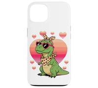 Custodia per iPhone 13 Dinosaur T-Rex Sunglasses Valentines Day