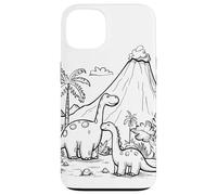 Custodia per iPhone 13 Dinosauro Coloring Book Art Color In Design