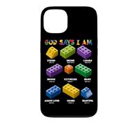 Custodia per iPhone 13 Dio dice che sono cristiano Block Building Toy Master Builder