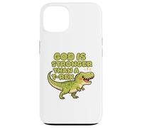 Custodia per iPhone 13 Dio è più forte di un Trex Cute Dino Kids Christianity
