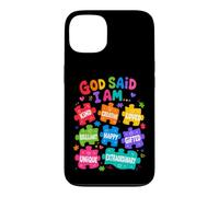 Custodia per iPhone 13 Dio ha detto che sono puzzle colorati affermazioni consapevolezza autismo