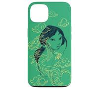 Custodia per iPhone 13 Disney Princess Mulan e Mushu Verde