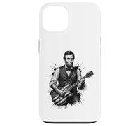 Custodia per iPhone 13 Divertente Abraham Lincoln che suona la chitarra elettrica
