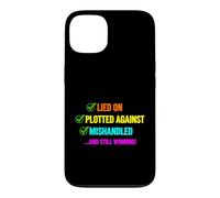 Custodia per iPhone 13 Divertente detto bugiardo tramato contro Mishandled
