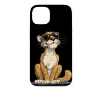 Custodia per iPhone 13 Divertente gatto cougar con occhiali da sole per adulti e bambini