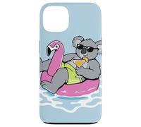 Custodia per iPhone 13 Divertente Koala Pool Float Flamingo Summer Party