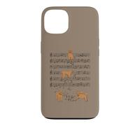 Custodia per iPhone 13 Divertente Labradoodle musica Giocare con le note