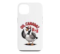 Custodia per iPhone 13 Divertente Oh Canada Bandiera Oca Canadese Holding Flag Cartoon