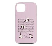 Custodia per iPhone 13 Divertente Panda Bears musica yoga Giocare con le note