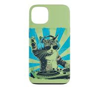 Custodia per iPhone 13 DJ Cat Disco Funny Sound Tech Headphone Techno Music