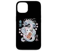 Custodia per iPhone 13 Drago giapponese Kawaii Violoncello Cat Music Band Orchestra Anime