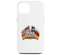 Custodia per iPhone 13 Dual Citizen Texas American Flag Patriotic Funny Pride