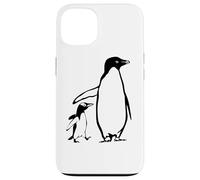 Custodia per iPhone 13 Due pinguini padre e il bambino pinguino
