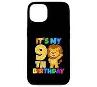 Custodia per iPhone 13 È il mio nono compleanno, festa a tema Lion Safari nella giungla, 9 anni