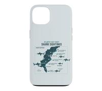 Custodia per iPhone 13 East Coast Shark Sightings Cool Map