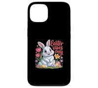 Custodia per iPhone 13 Easter Vibes Only Cute Spring Bunny Eggs - Citazione positiva