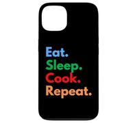 Custodia per iPhone 13 Eat Sleep Cook Repeat per chef, studenti di cucina e amanti