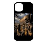 Custodia per iPhone 13 Epica storia biblica Grafica cristiana - Noè & Animali dell"arca