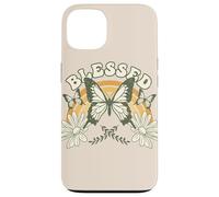 Custodia per iPhone 13 Estetica floreale arcobaleno farfalla benedetta