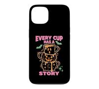 Custodia per iPhone 13 Every Cup Has A Story Halloween Coffee Lover Mug Stack