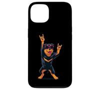 Custodia per iPhone 13 Fantastica grafica Rottweiler Rock on Funny Dog Lover, mano rosa