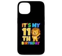Custodia per iPhone 13 Festa a tema It's My 11th Birthday Lion Safari Jungle Age 11