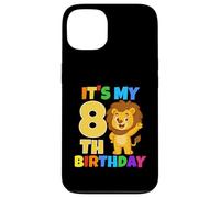 Custodia per iPhone 13 Festa a tema It's My 8th Birthday Lion Safari Jungle Age 8