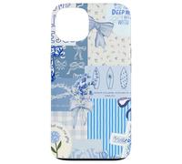 Custodia per iPhone 13 Fiocco blu Love Like Jesus carino floreale estivo patchwork
