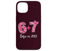 Custodia per iPhone 13 Fiocco rosa numero 6 Plus 7 compleanno nato 2013