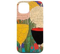 Custodia per iPhone 13 Fiori e Calici di Vino Un Brindisi al Colore e alla Vita