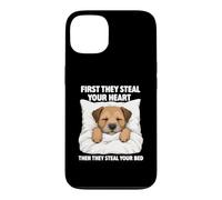 Custodia per iPhone 13 First They Steal Your Heart - Border Terrier Amante Dog Mom