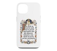 Custodia per iPhone 13 For God So Loved The World Giovanni 3:17 Versetto Bibbia Ornato