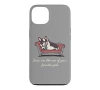 Custodia per iPhone 13 Frenchie Bulldog Disegna come una ragazza francese, cane divertente