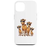 Custodia per iPhone 13 Funny Camel Family Wearing Sunglasses Arabian Animal Desert