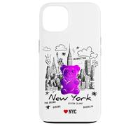 Custodia per iPhone 13 Funny Colorful New YorkCity Jelly Bear Gum Artwork Graphic