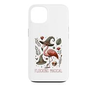 Custodia per iPhone 13 Funny Flamingo Pun Flocking Magical Pagan Wiccan Witch