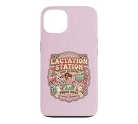 Custodia per iPhone 13 Funny Lactation Station, Lactating Mothers Breastfeeding Mom