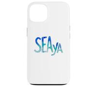 Custodia per iPhone 13 Funny Sea Ya Sea Glass Watercolor Cute Beach Lovers