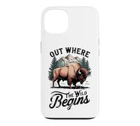 Custodia per iPhone 13 Fuori dove il selvaggio inizia Bison Mountain Design