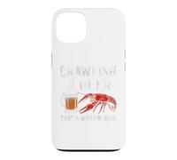 Custodia per iPhone 13 Gamberi e birra Ecco perché sono qui Divertente aragosta di pesce