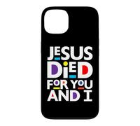 Custodia per iPhone 13 Gesù è morto per te e io cristiano Natale cristiano divertimento pasquale