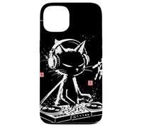 Custodia per iPhone 13 Giradischi in vinile vintage calligrafico DJ Cat arte giapponese