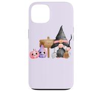Custodia per iPhone 13 Gnomo strega pastello Halloween zucca rosa grafica