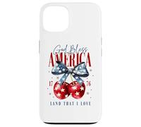 Custodia per iPhone 13 God Bless America 1776 Terra che amo Backprint