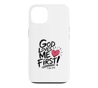Custodia per iPhone 13 God Loves Me First Christian Faith Design | 1 Giovanni 4:19