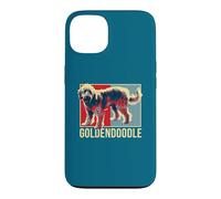 Custodia per iPhone 13 Goldendoodle Pop Art Ritratto Doodle mamma papà amante dei cani arte